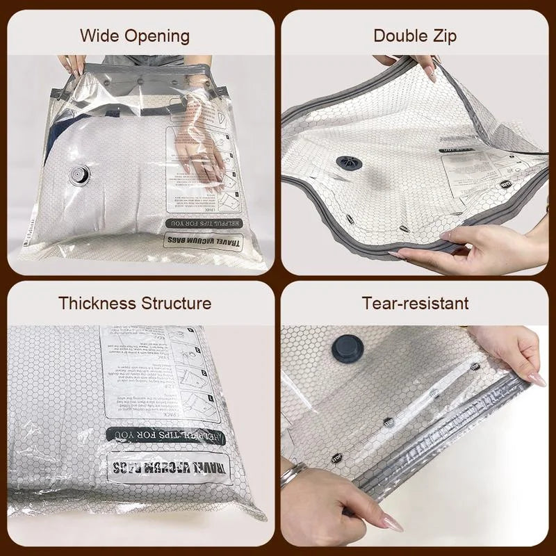 Premium Electric Vacuum Storage Bags Set – Space Saving Compression Bags with Rechargeable Pump