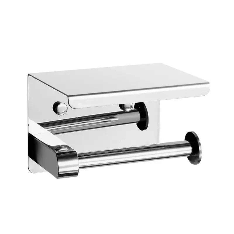 Premium Stainless Steel Toilet Paper Holder with Shelf
