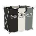 3-Section Foldable Laundry Hamper | Clothes Sorting Basket