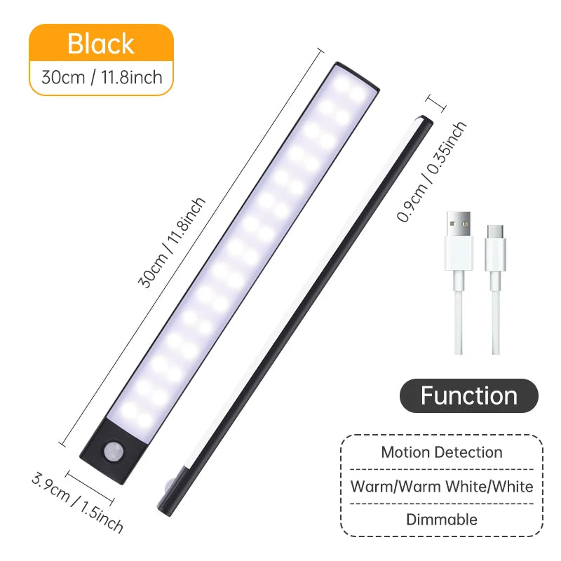 Motion Sensor Light Wireless LED Night Light USB Rechargeable Night Lamp Cabinet...
