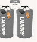Pair of gray 115L foldable laundry hampers