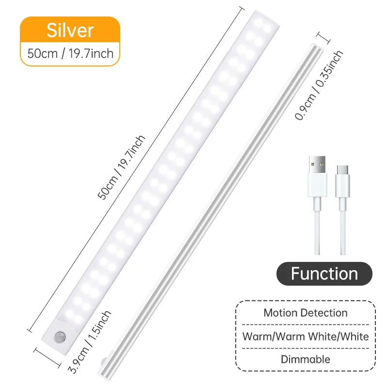 Motion Sensor Light Wireless LED Night Light USB Rechargeable Night Lamp Cabinet...