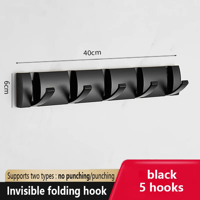 Premium Folding Wall Hook Rack | Space-Saving Coat & Key Organizer