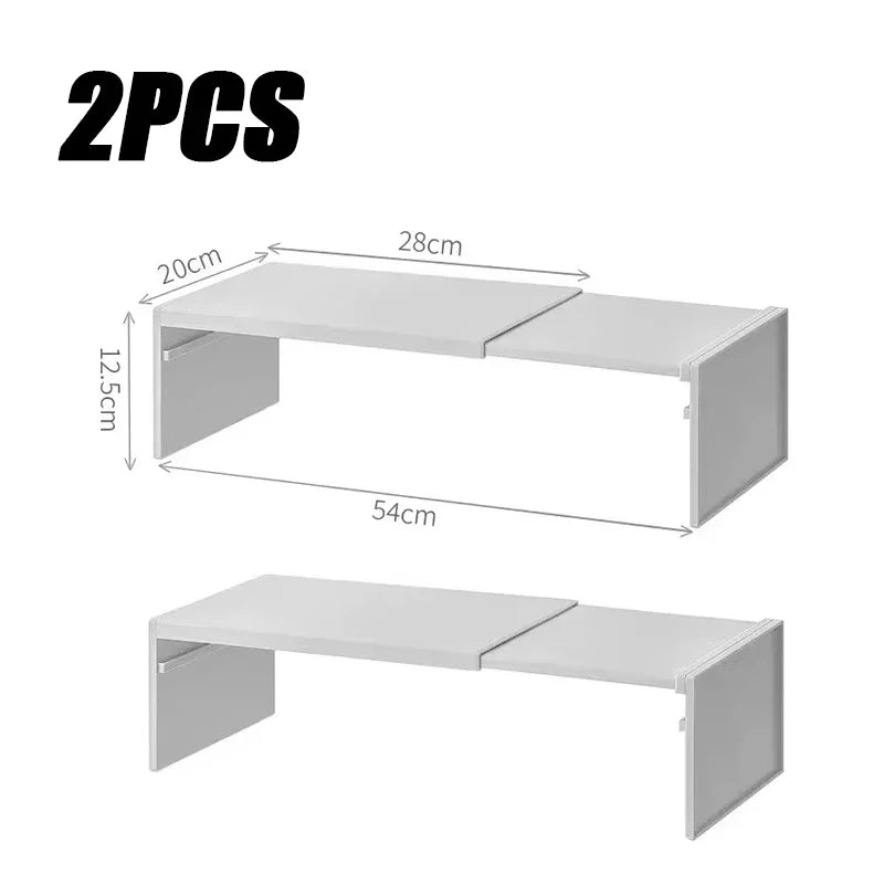 Premium Expandable Cabinet Shelf Organizer (2-Pack)