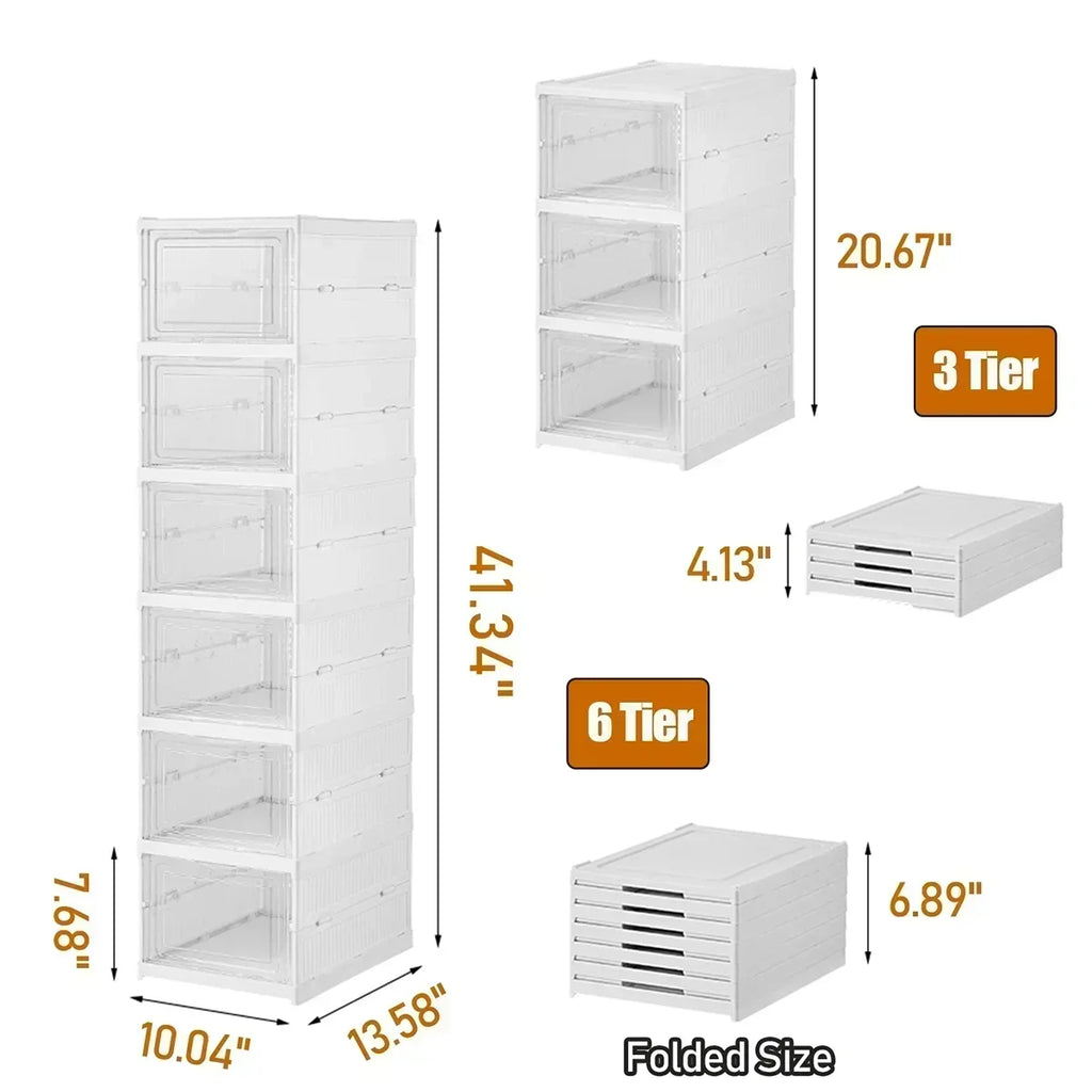 Premium Stackable Shoe Storage Cabinet | Dustproof Clear Organizer