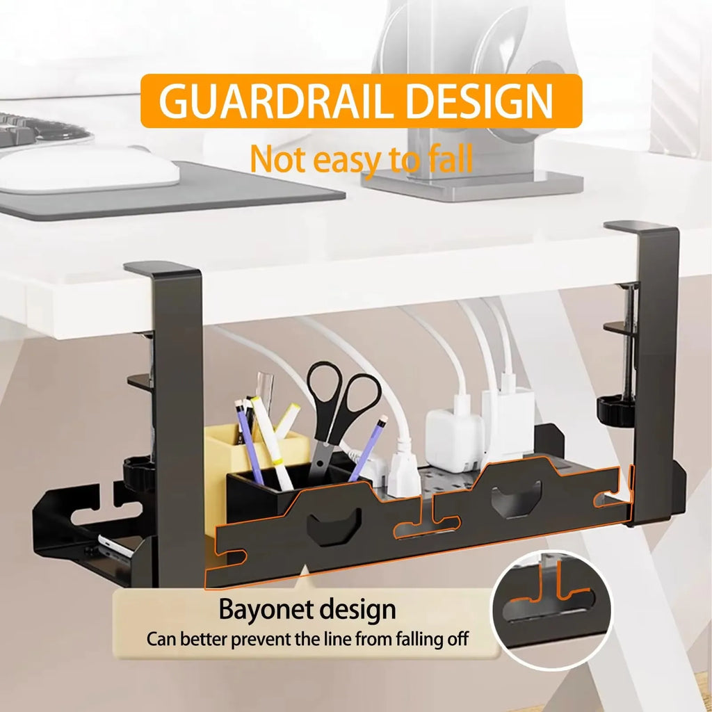 Premium Under Desk Cable Management Tray | No-Drill Wire Organizer | NeatNestGo™