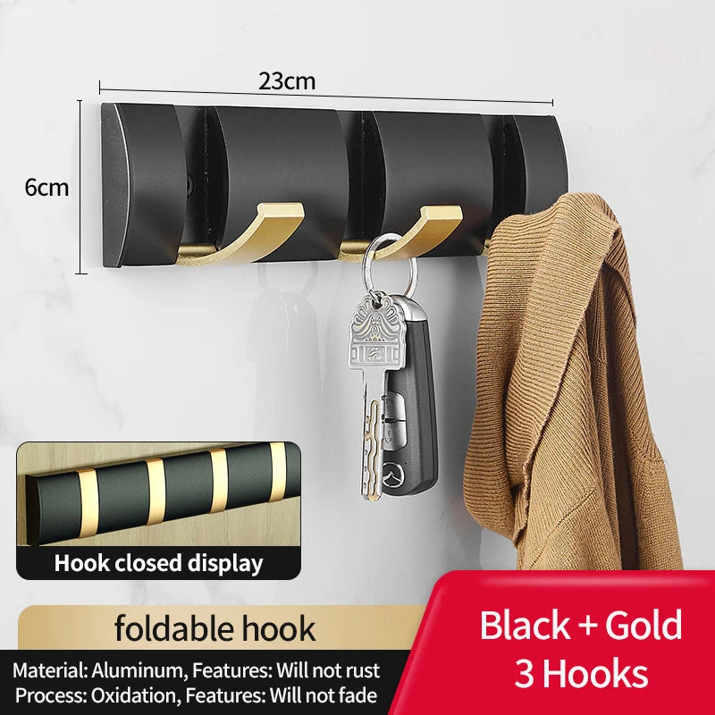 Premium Folding Wall Hook Rack | Space-Saving Coat & Key Organizer