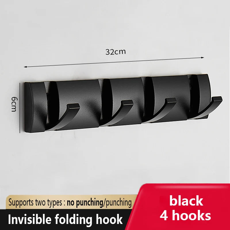 Premium Folding Wall Hook Rack | Space-Saving Coat & Key Organizer