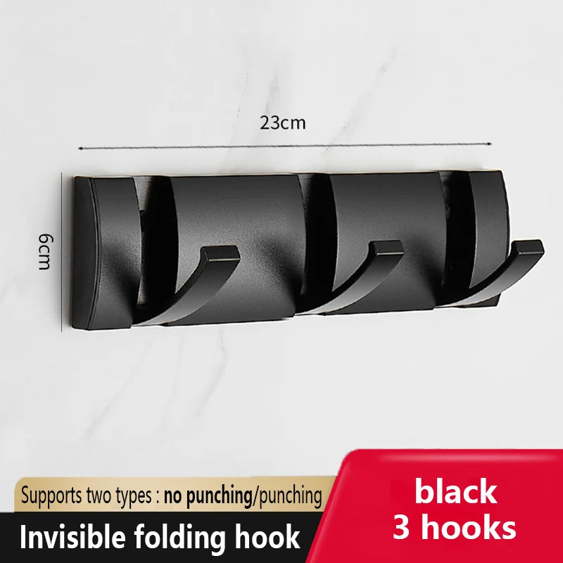 Premium Folding Wall Hook Rack | Space-Saving Coat & Key Organizer