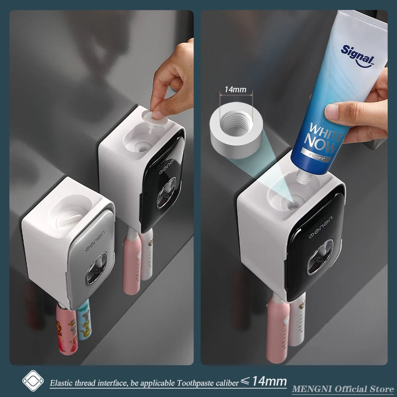 NeatNest™ Automatic Wall-Mounted Toothpaste Dispenser & Toothbrush Organizer