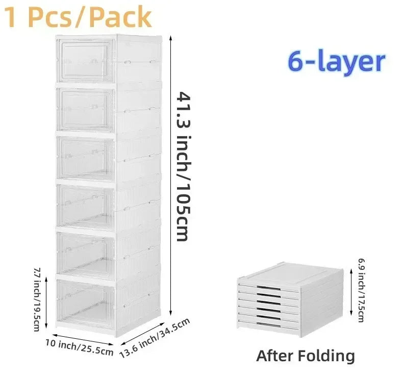 Premium Stackable Shoe Storage Cabinet | Dustproof Clear Organizer