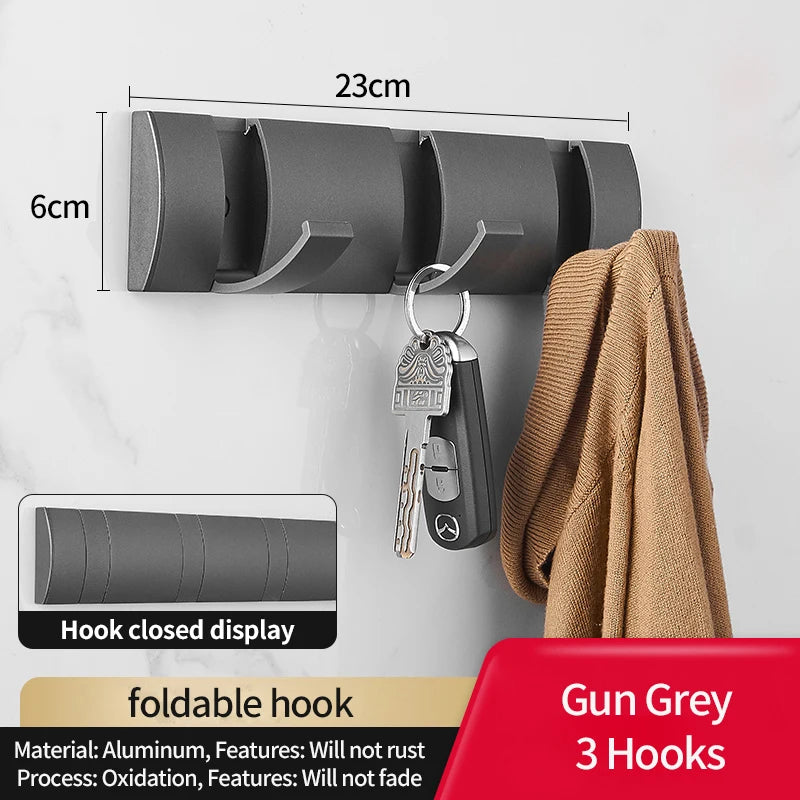 Premium Folding Wall Hook Rack | Space-Saving Coat & Key Organizer