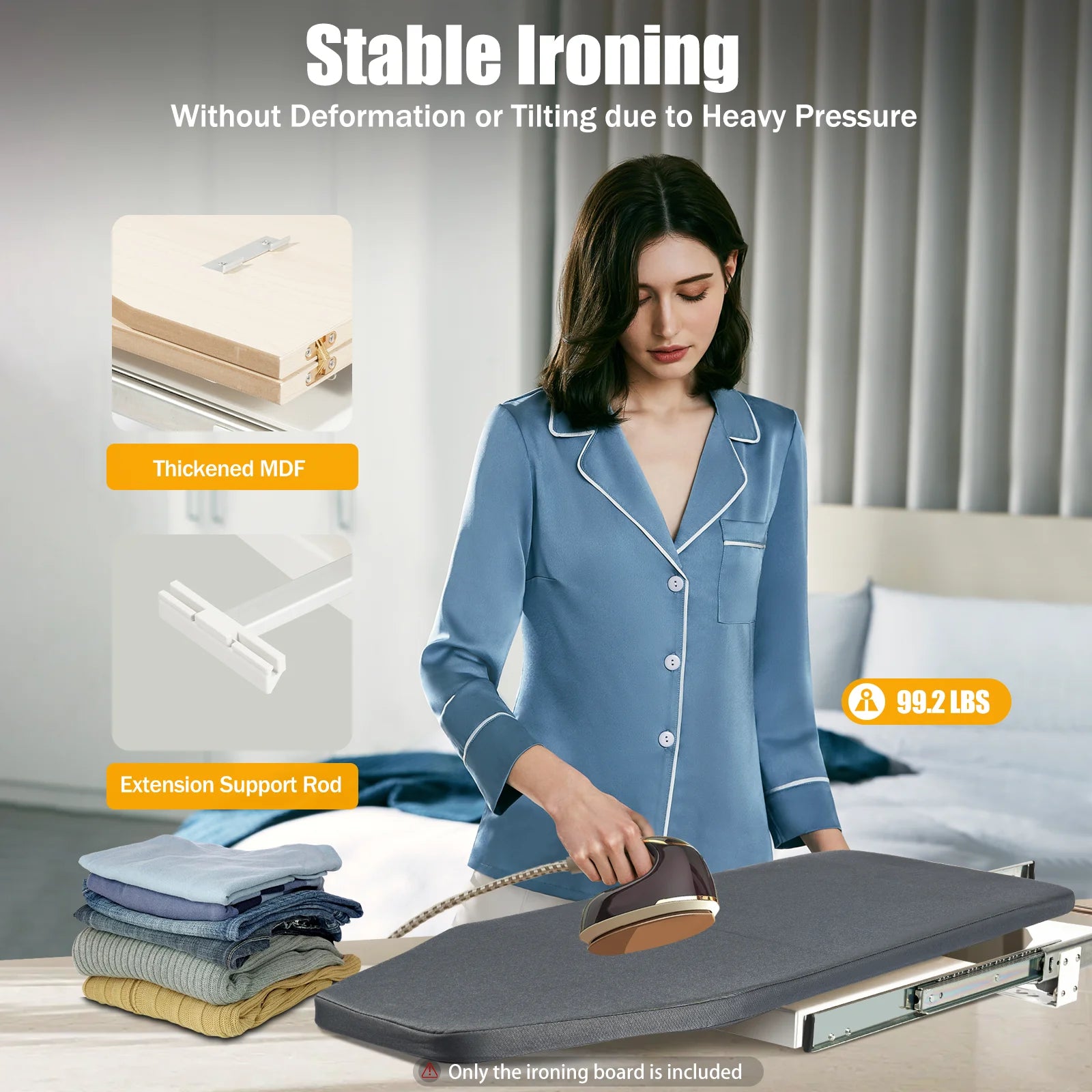 NeatNest™ Retractable Pull-Out Ironing Board – Hidden Cabinet Space Saver
