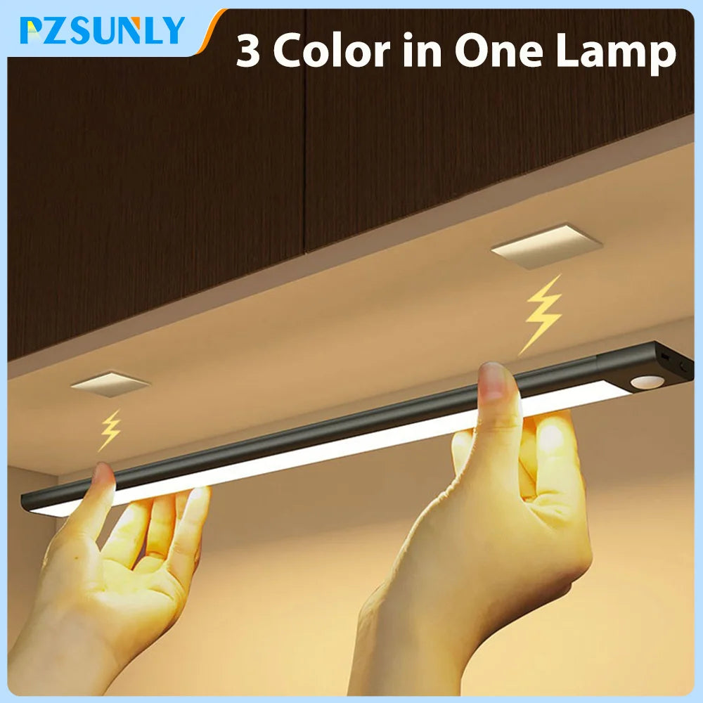 Motion Sensor Light Wireless LED Night Light USB Rechargeable Night Lamp Cabinet...