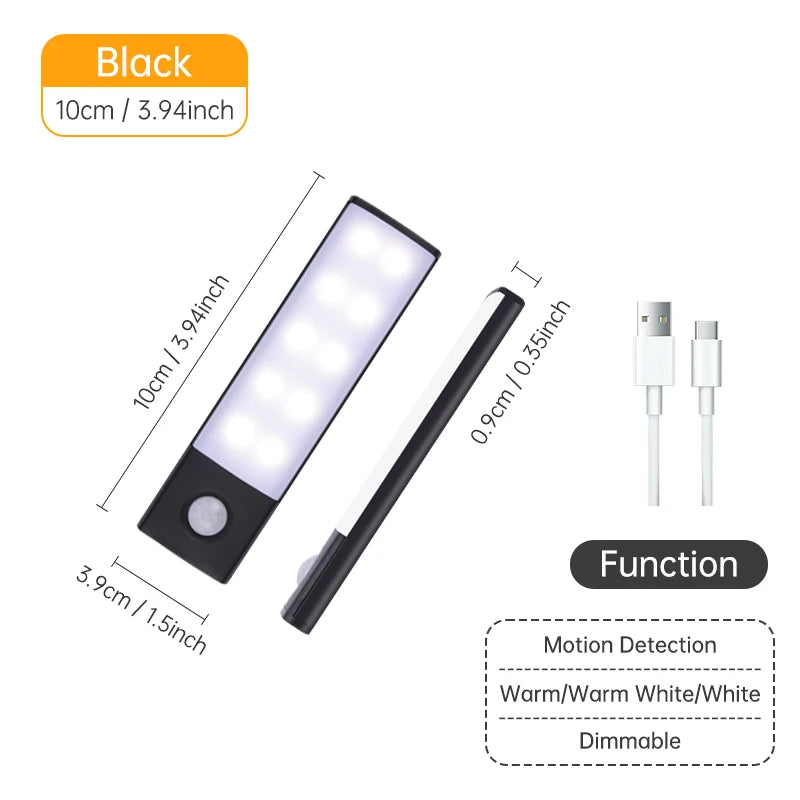 Motion Sensor Light Wireless LED Night Light USB Rechargeable Night Lamp Cabinet...