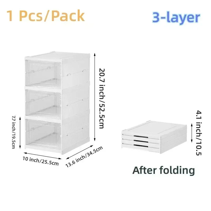 Premium Stackable Shoe Storage Cabinet | Dustproof Clear Organizer