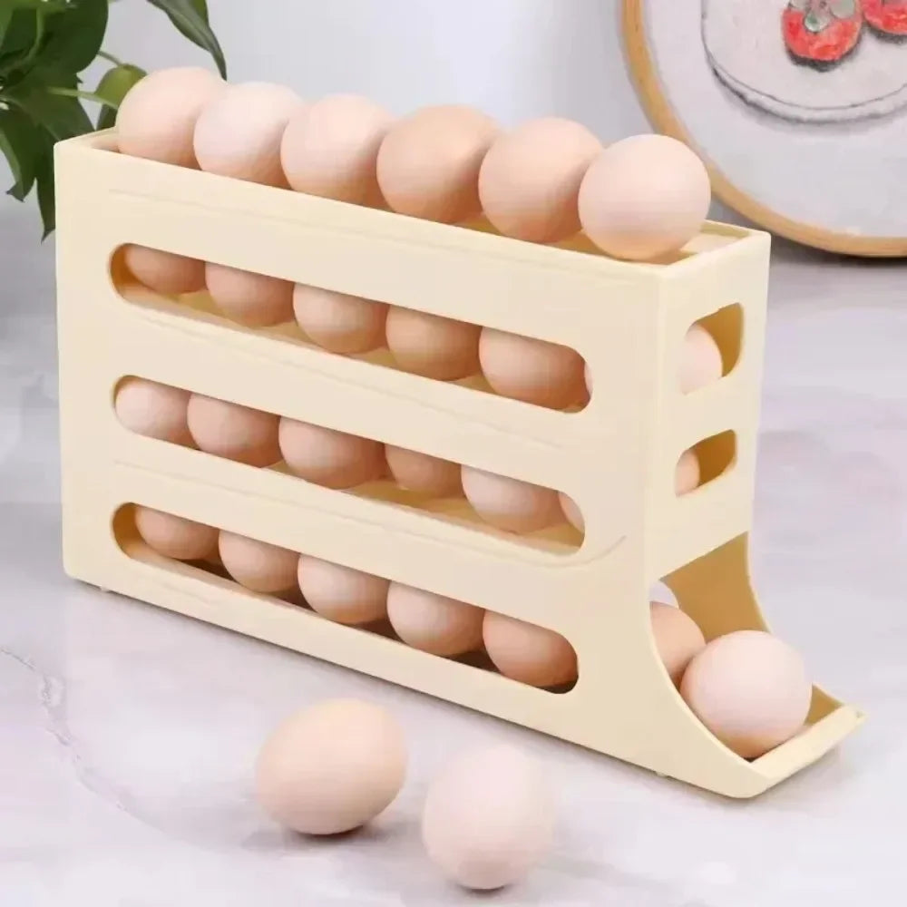 Premium 4-Layer Rolling Egg Organizer