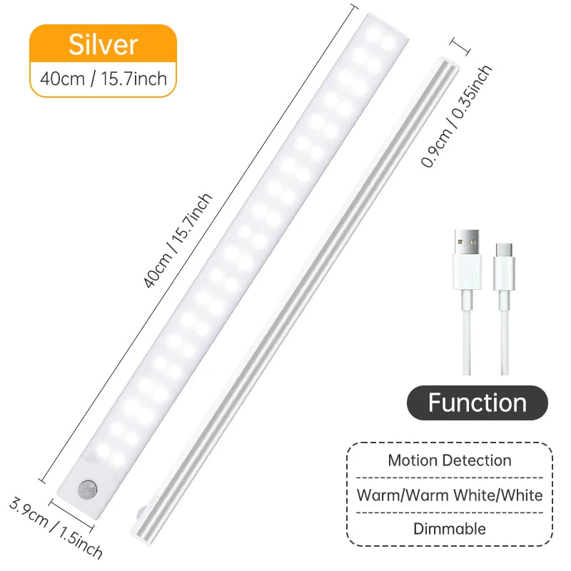 Motion Sensor Light Wireless LED Night Light USB Rechargeable Night Lamp Cabinet...