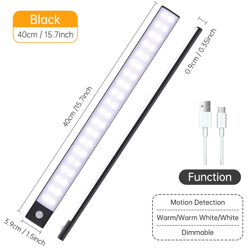 Motion Sensor Light Wireless LED Night Light USB Rechargeable Night Lamp Cabinet...
