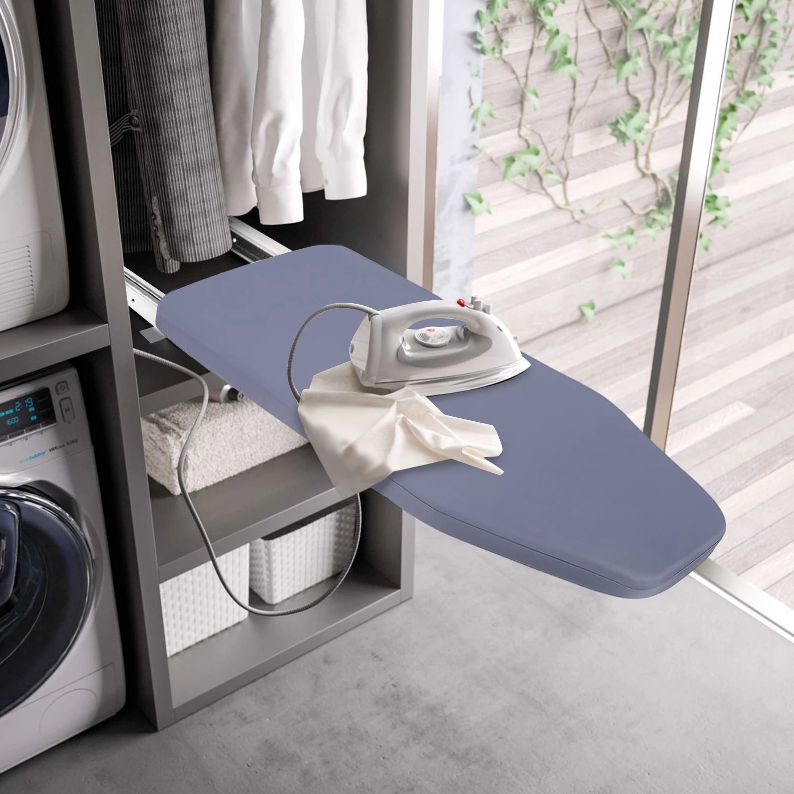 NeatNest™ Retractable Pull-Out Ironing Board – Hidden Cabinet Space Saver
