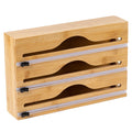 Bamboo Kitchen Wrap & Foil Dispenser with Built-In Cutter | 3-in-1 Organizer | NeatNest