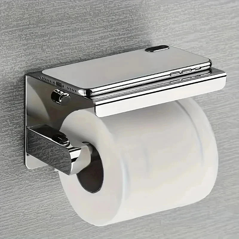 Premium Stainless Steel Toilet Paper Holder with Shelf