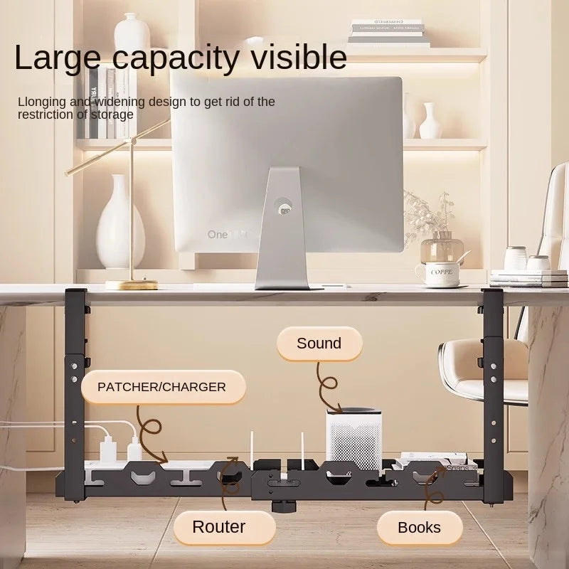 Premium Under Desk Cable Management Tray | No-Drill Wire Organizer | NeatNestGo™