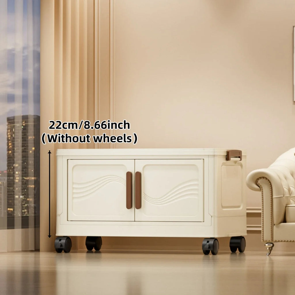 Premium Foldable Storage Cabinet with Clear Doors & Wheels (Tier 3)