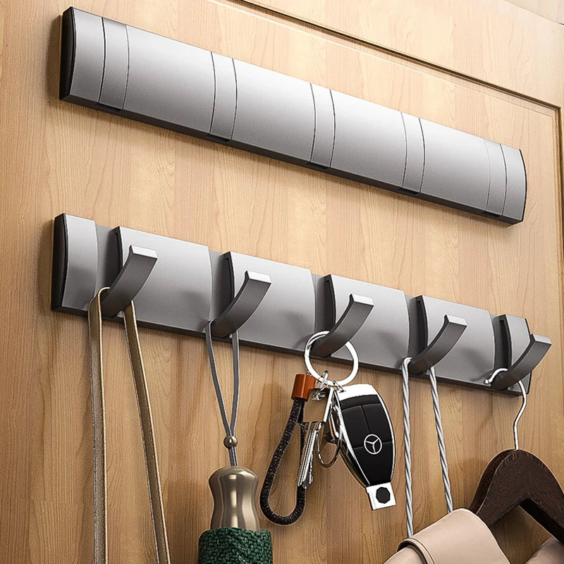 Premium Folding Wall Hook Rack | Space-Saving Coat & Key Organizer