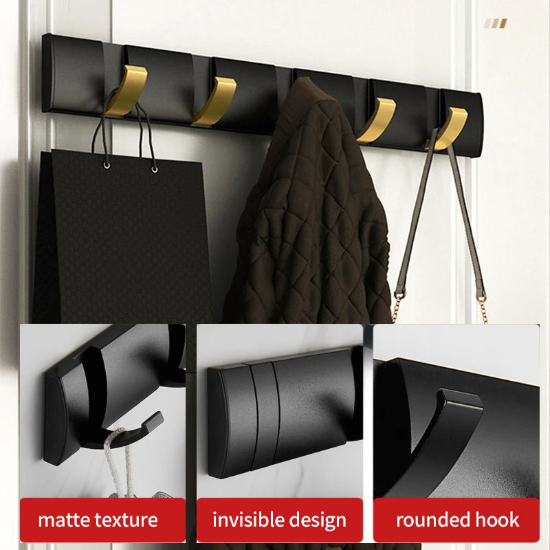 Premium Folding Wall Hook Rack | Space-Saving Coat & Key Organizer