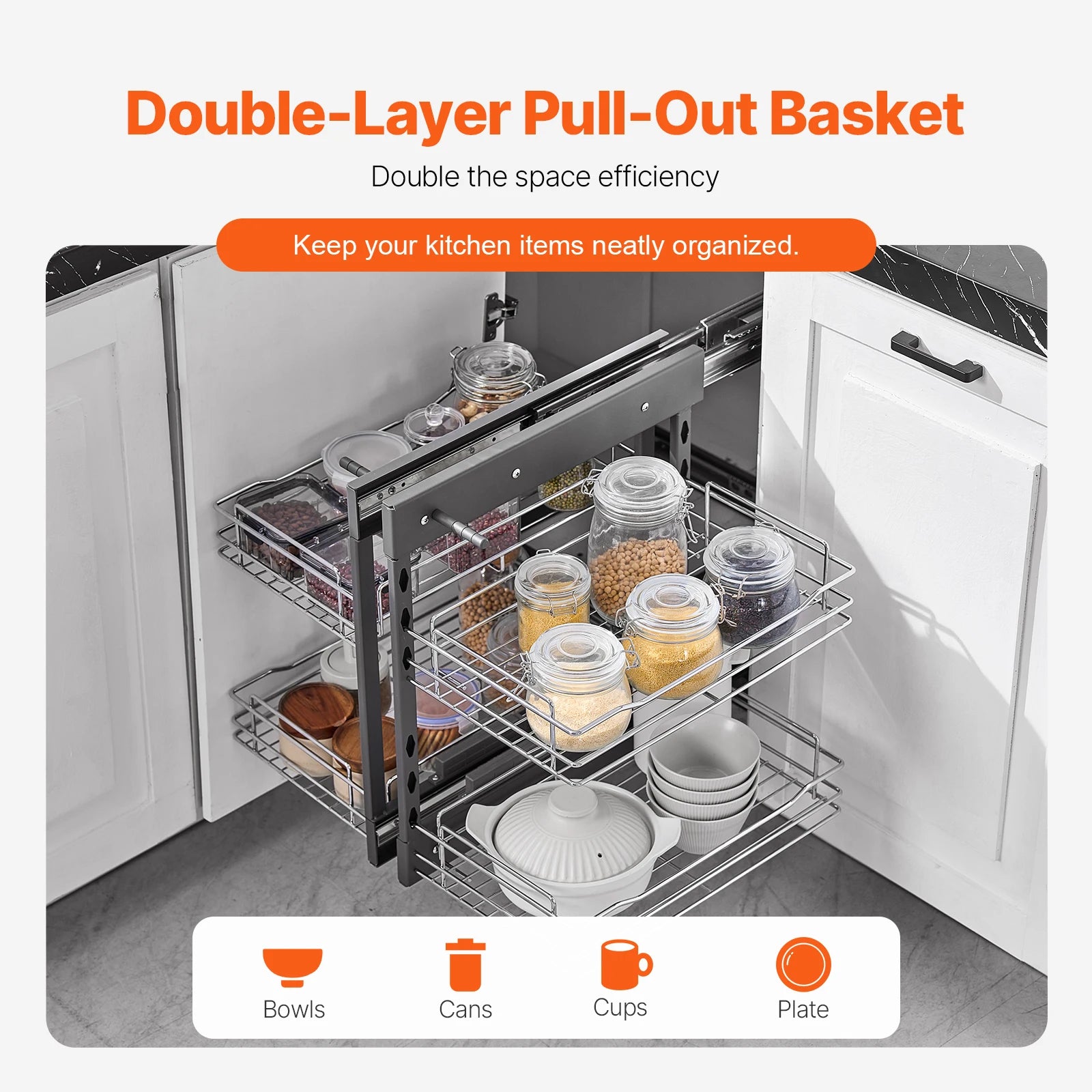 Premium Blind Corner Pull-Out Cabinet Organizer | Maximize Kitchen Storage