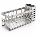NeatNest stainless steel sink drain rack on clean white background