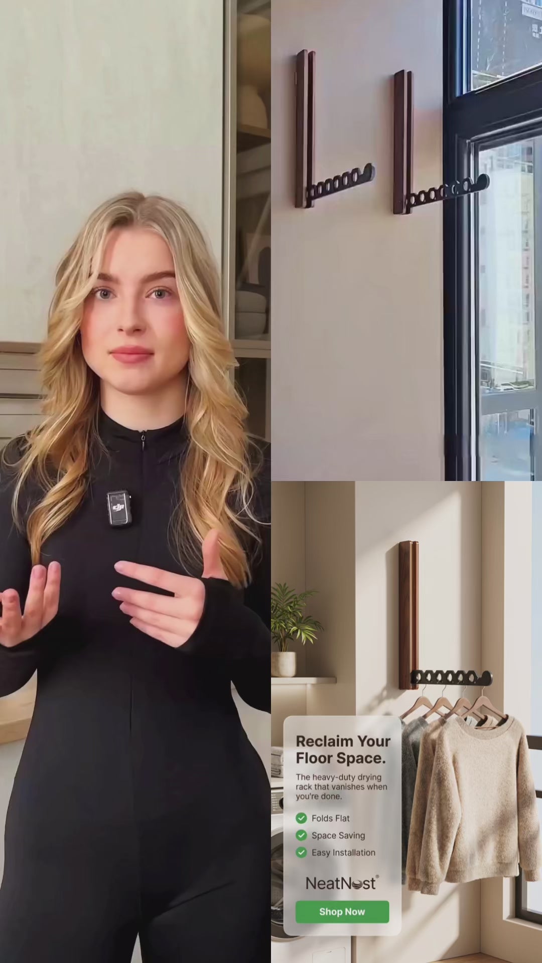 Premium Foldable Wall-Mounted Clothes Drying Rack